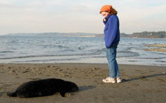 Laura and Dumas on the beach