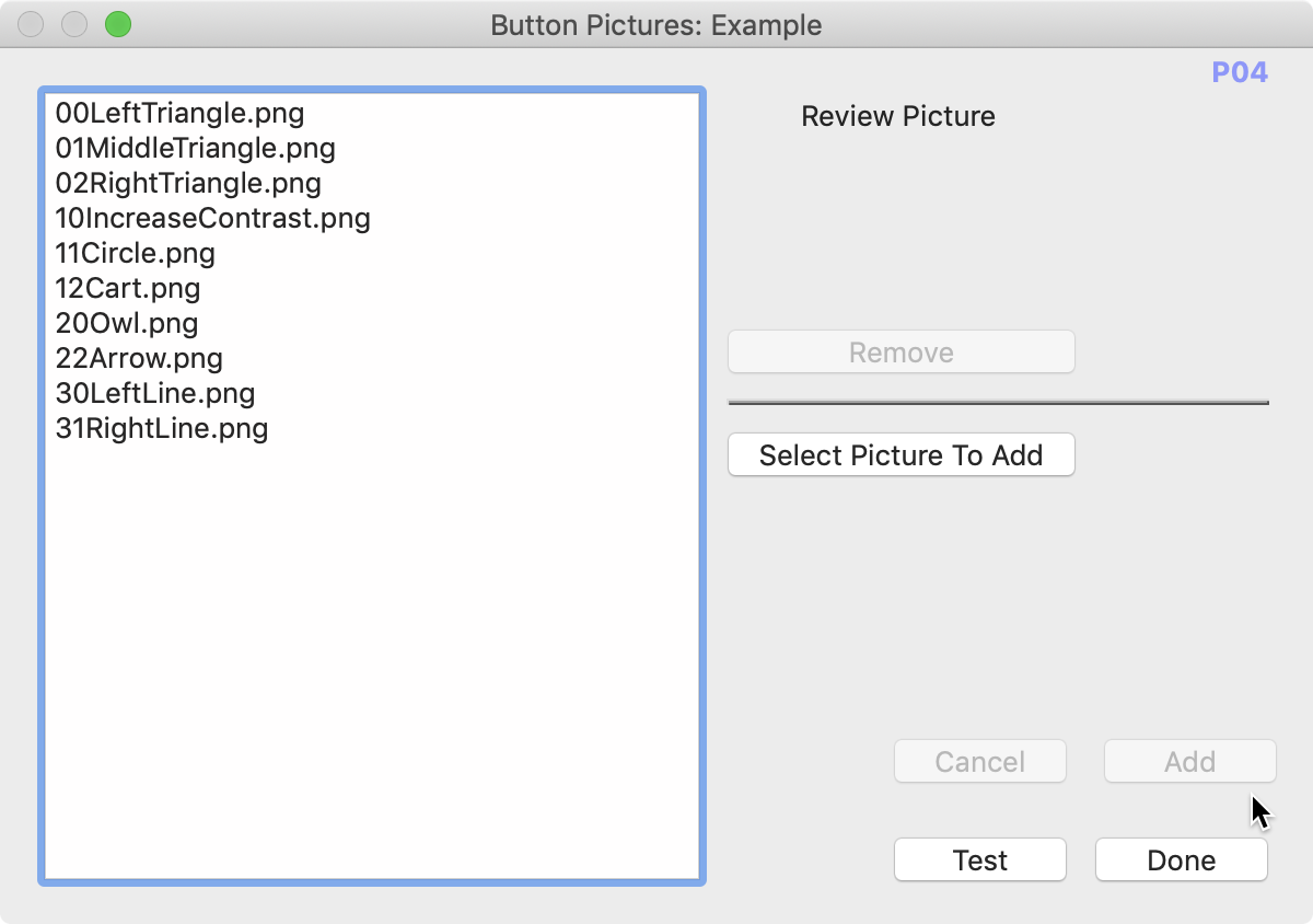 Picture assignment window