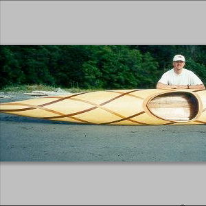 Elaborate cedar strip deck design