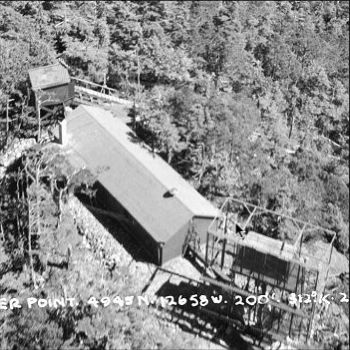 1943 aerial photo of tram cables