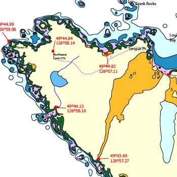Map showing trail to Northwest Cone radar station