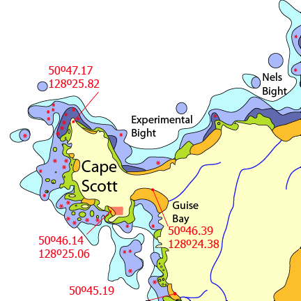 Cape Scott chart — magnification level 3