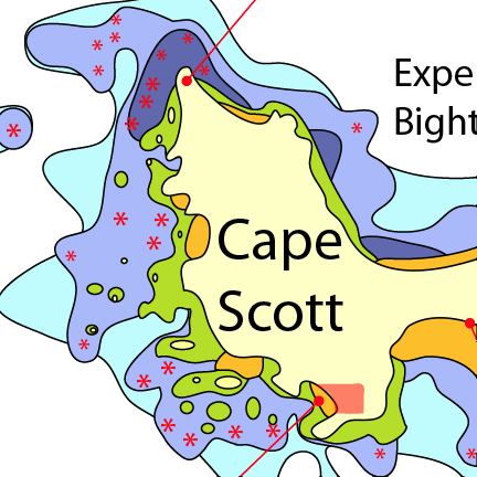 Cape Scott chart — magnification level 4