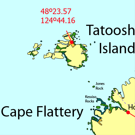 Cape Flattery area, fourth zoom level