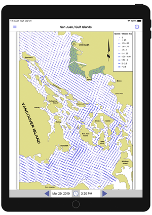 Screenshot of PNW Current Atlas app on iPad