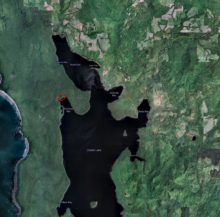 Aerial photograph of Lake Ozette