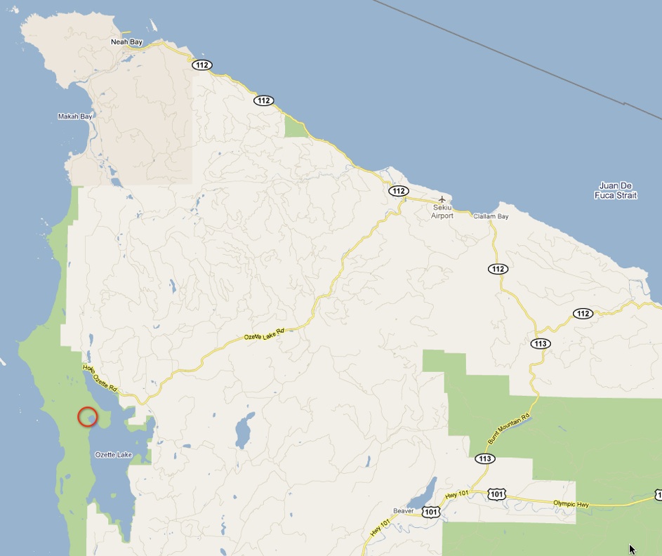 Topographic map of Lake Ozette SEEK site