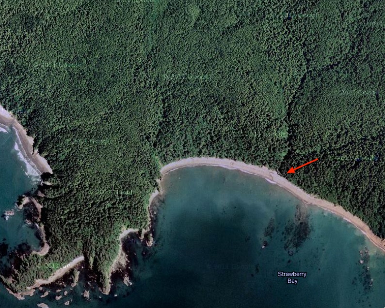 Aerial photograph of Third Beach from above