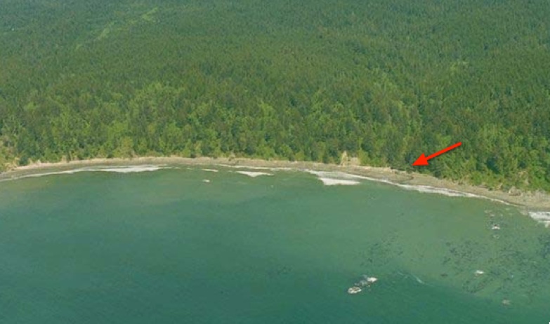 Low-altitude aerial photograph of Third Beach